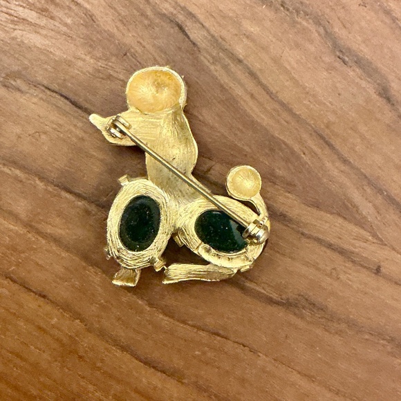 Green Domed Double Jelly Bellied Sitting Poodle Brooch Fun, Whimsical, Stylish - Picture 13 of 17